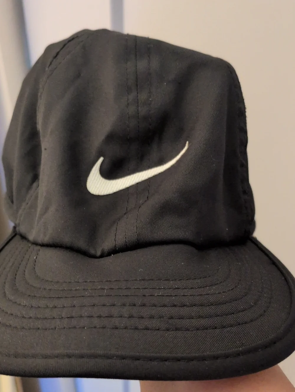 Nike Black Cap with White Swoosh For Kids